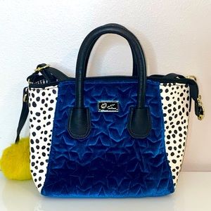 Betsy Johnson Blue Velvet Dalmatian Bag